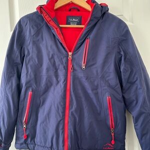 L.L. Bean Kids Raincoat in Navy Blue and Bright Red